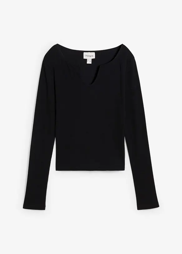 Ribbestrikket topp med økologisk bomull, bonprix