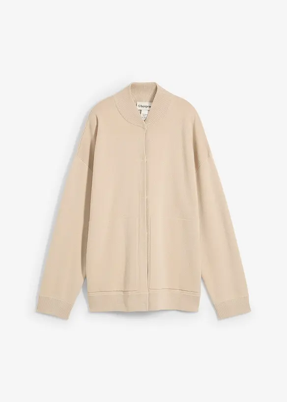 Oversized cardigan med merinoull, bonprix