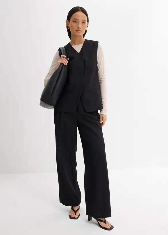 Lang vest med twillstruktur, bonprix