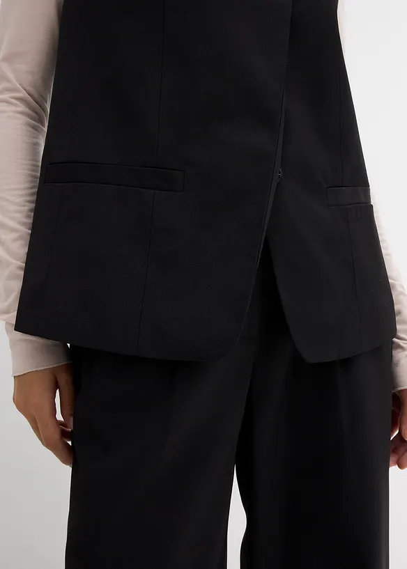 Lang vest med twillstruktur, bonprix
