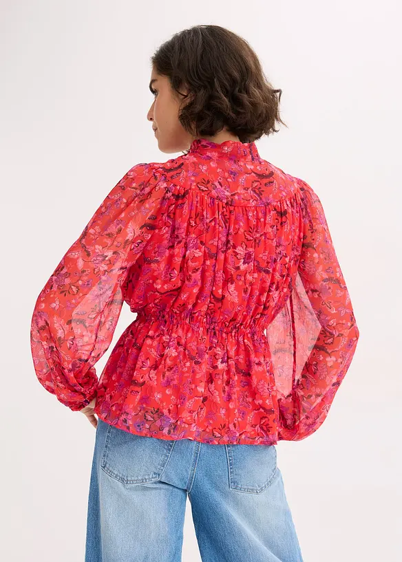 Knytebluse i chiffon, bonprix
