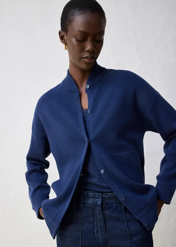 Oversized strikkejakke med merinoull, bonprix