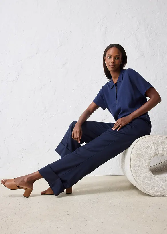 Bukse med ull, Flared, bonprix