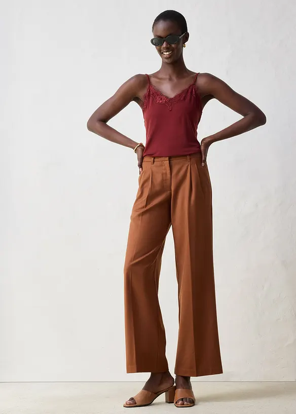 Singlet med ull og blonder, bonprix