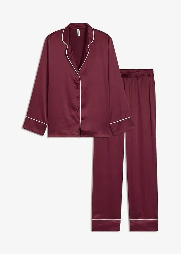 Pyjamas i vevd sateng, bonprix