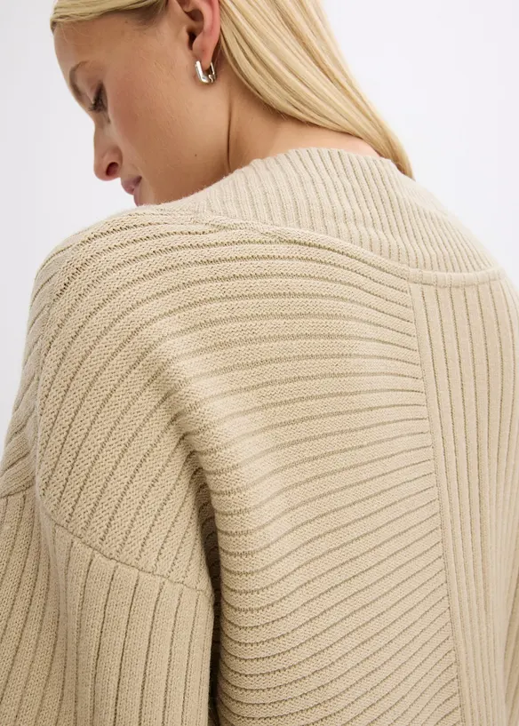 Ribbestrikket cardigan, bonprix