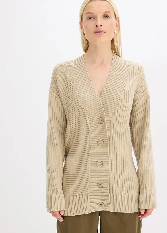 Ribbestrikket cardigan, bonprix