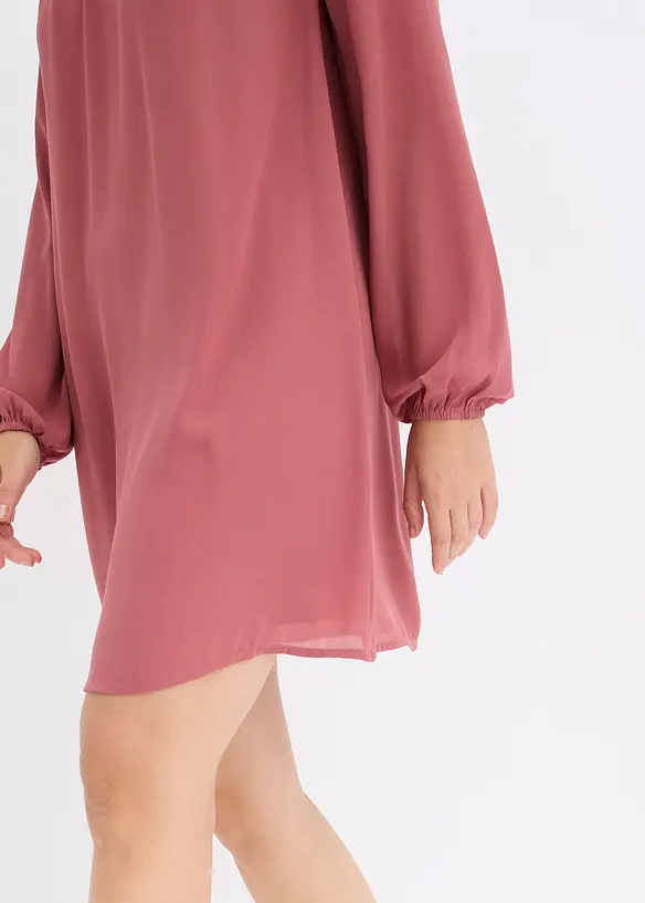 Minikjole i chiffon med rysjer, bonprix