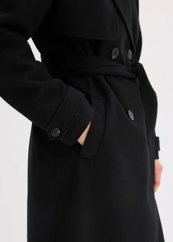 Trenchcoat i ullstil, bonprix