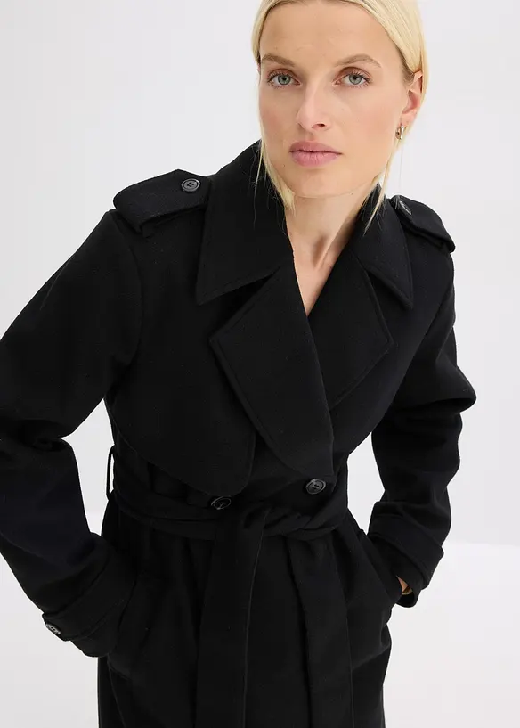 Trenchcoat i ullstil, bonprix