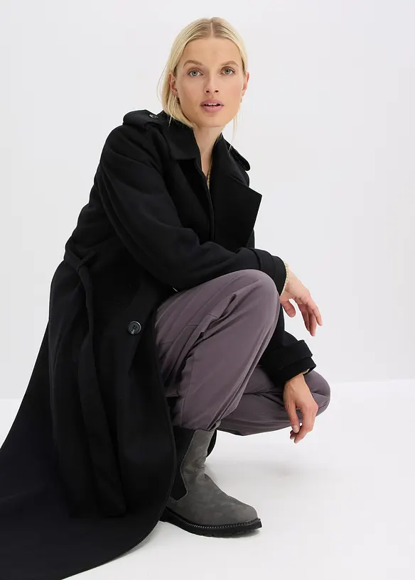 Trenchcoat i ullstil, bonprix