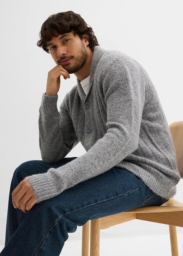Cardigan med ribbemønster, bonprix