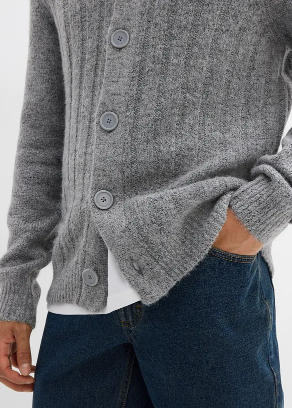 Cardigan med ribbemønster, bonprix