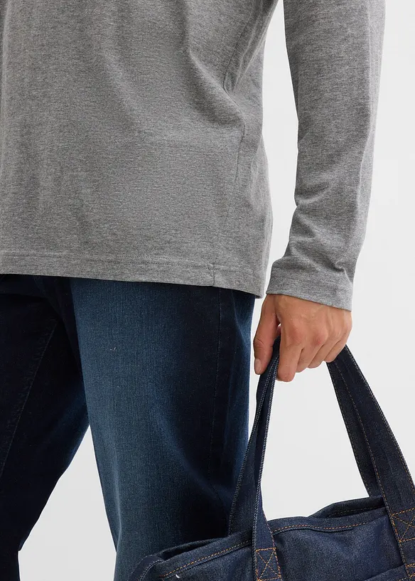 Langermet shirt i 100% økologisk bomull (2-pack), bonprix