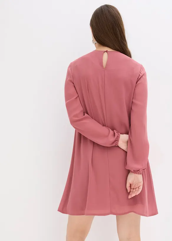 Minikjole i chiffon med rysjer, bonprix