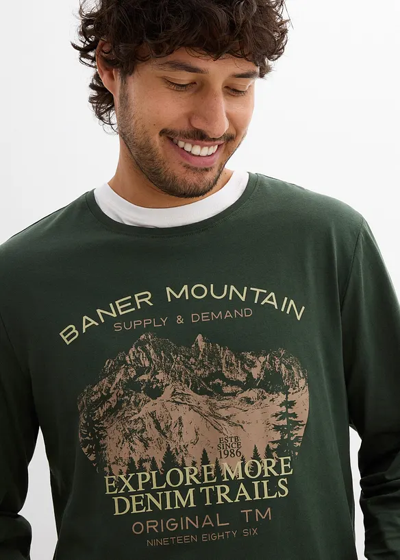Langermet shirt (2-pack), bonprix