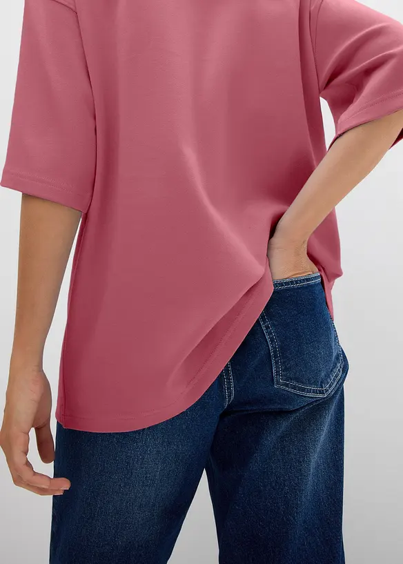 Oversized topp i formstabil, 100% økologisk bomull, bonprix