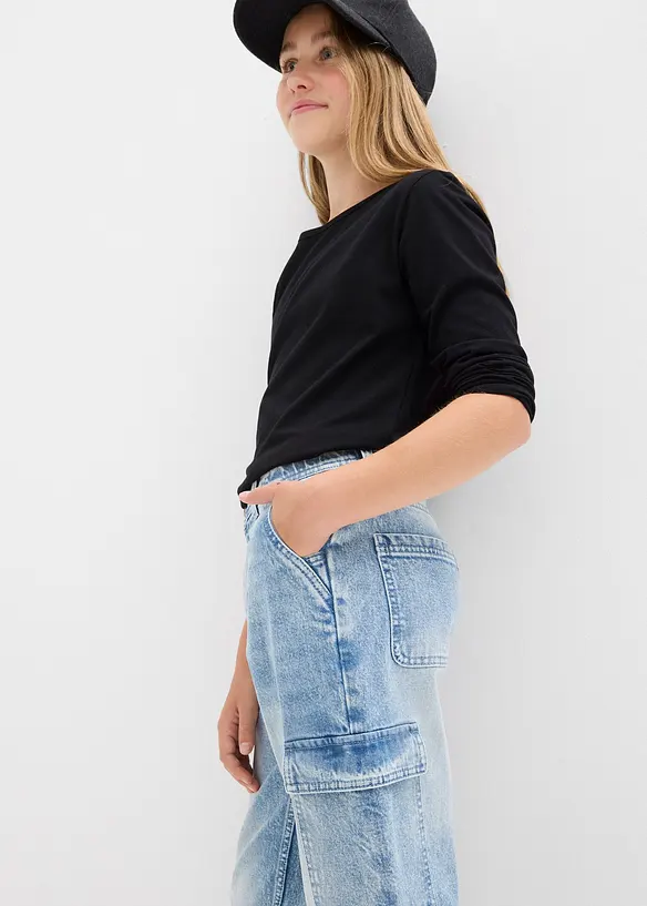 Vid cargo-jeans, Mid Waist, bonprix