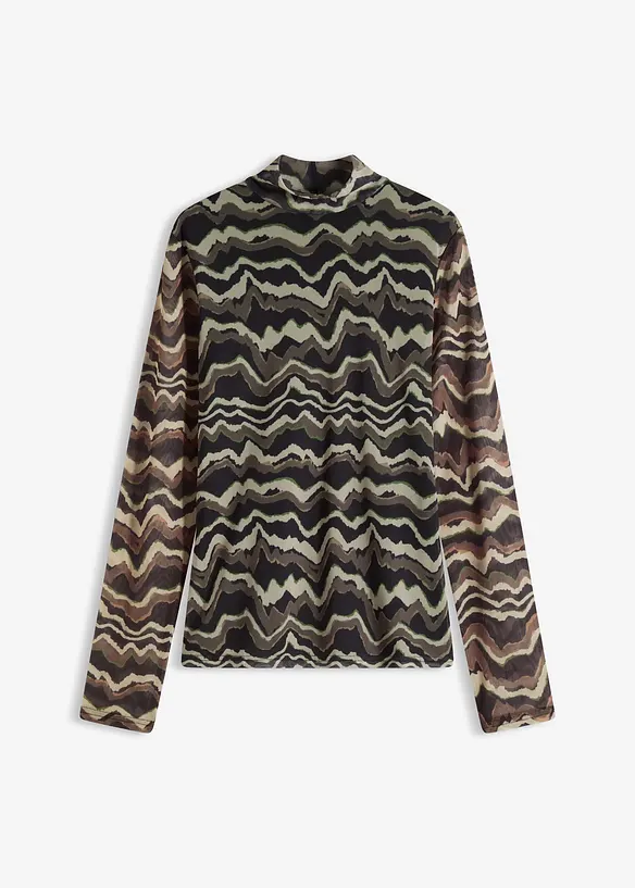 Langermet topp av myk mesh, bonprix