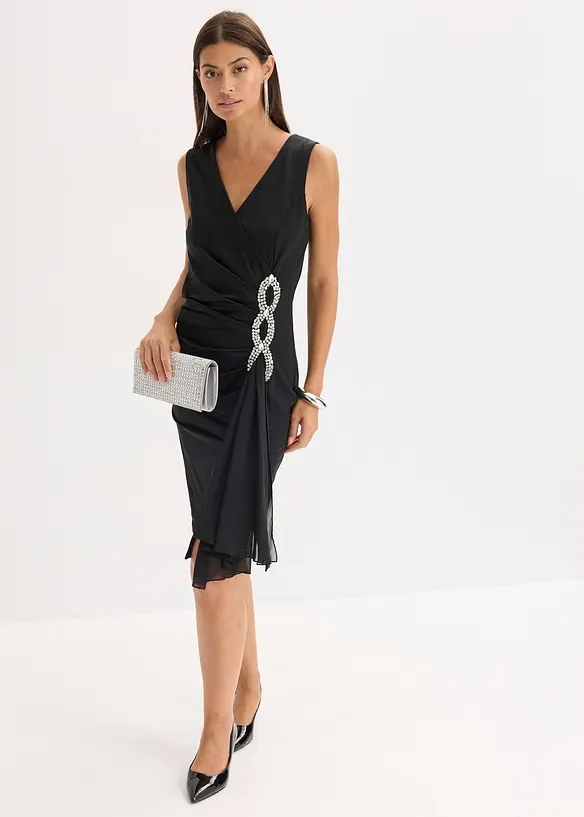 Jerseykjole med strassapplikasjon, bonprix