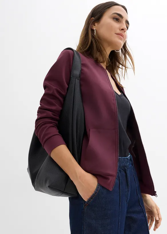 Sweatshirt i scuba-materiale med glidelås, bonprix