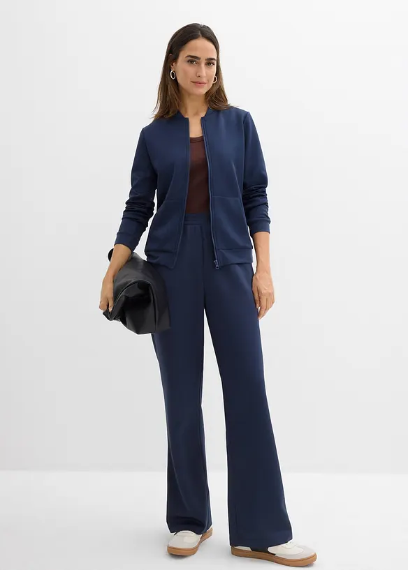 Sweatshirt i scuba-materiale med glidelås, bonprix