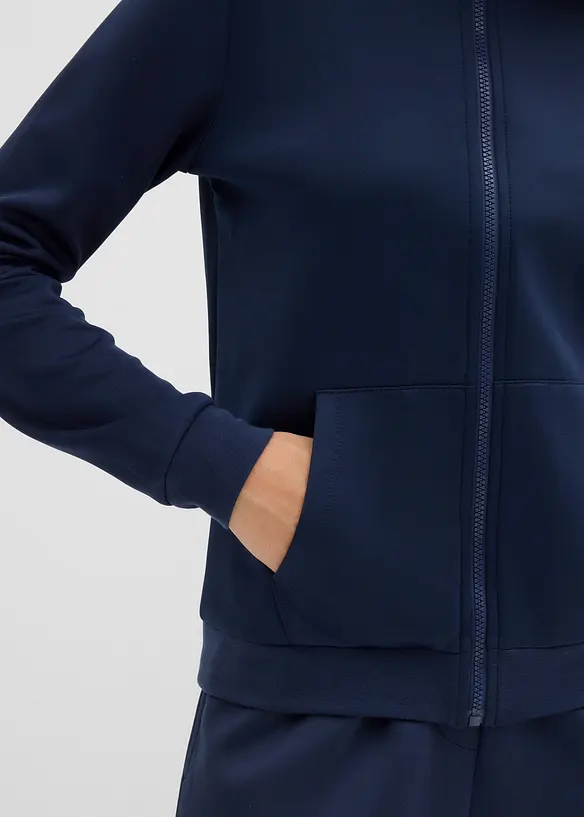 Sweatshirt i scuba-materiale med glidelås, bonprix