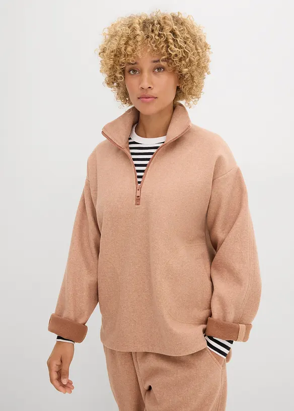 Oversized genser i ullstil, bonprix