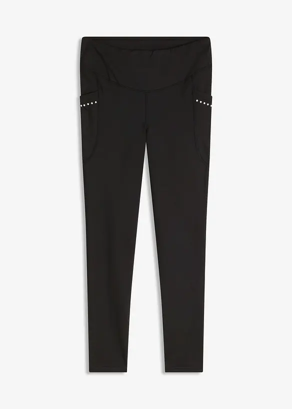 Varmende leggings med refleksdetaljer og mobillomme, bonprix