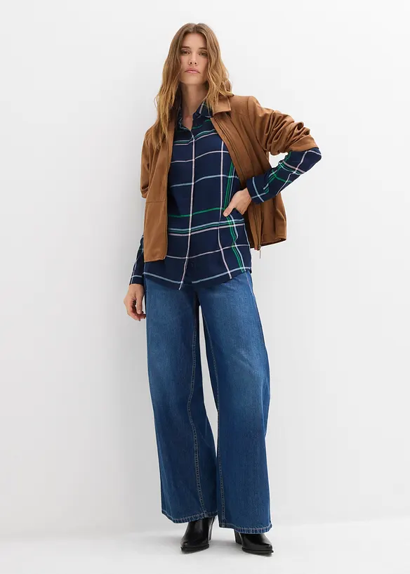 Lang bluse i lett viskose, bonprix