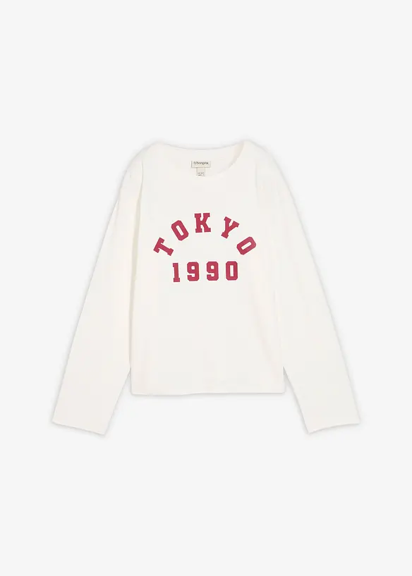 Langermet topp i 100% bomull, bonprix