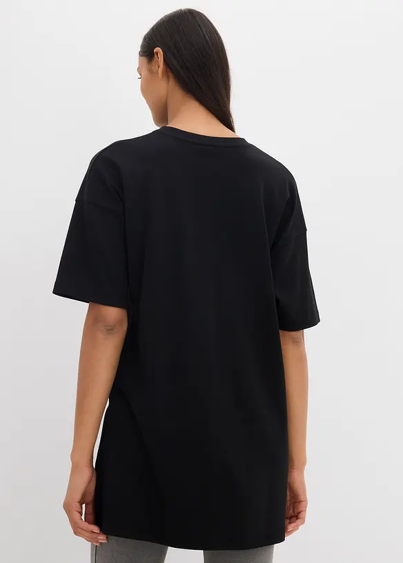 Oversized, lang topp i 100% økologisk bomull, bonprix