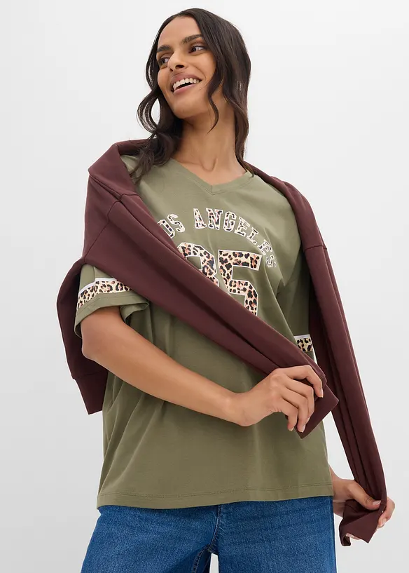 Oversized topp i 100% økologisk bomull, bonprix