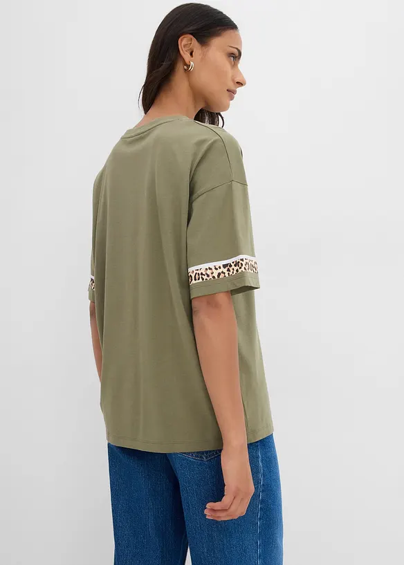 Oversized topp i 100% økologisk bomull, bonprix