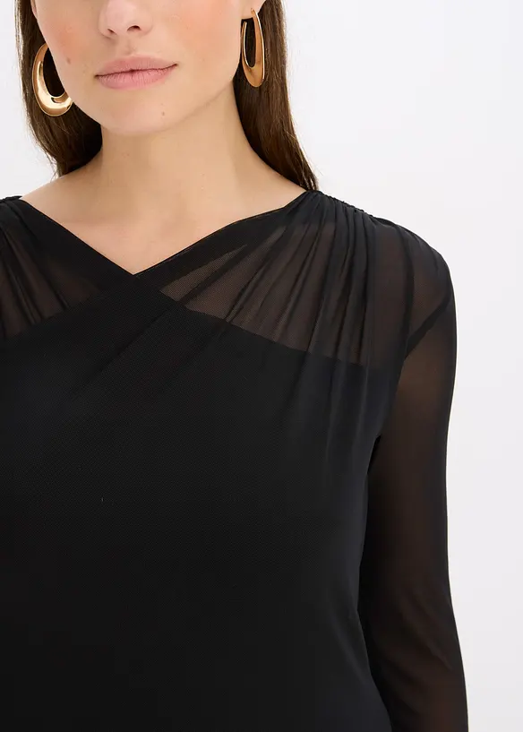 Jerseykjole i mesh, bonprix