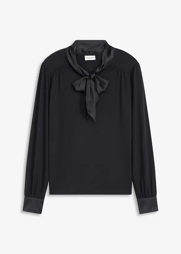 Topp med viskose og satengsløyfe, bonprix