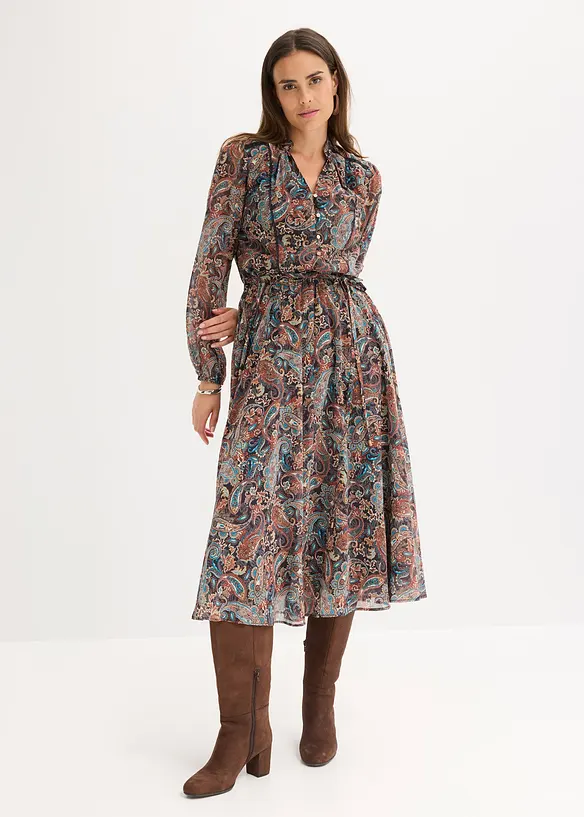 Paisleykjole av chiffon, bonprix