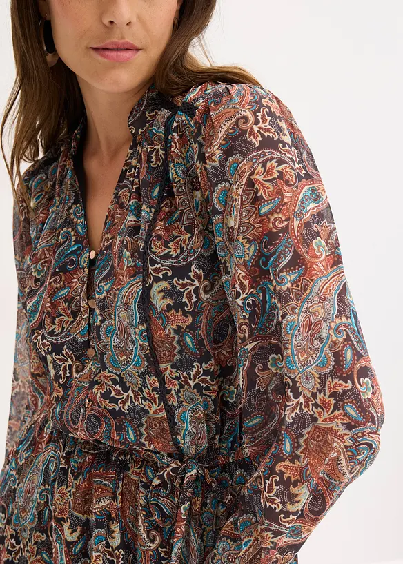 Paisleykjole av chiffon, bonprix