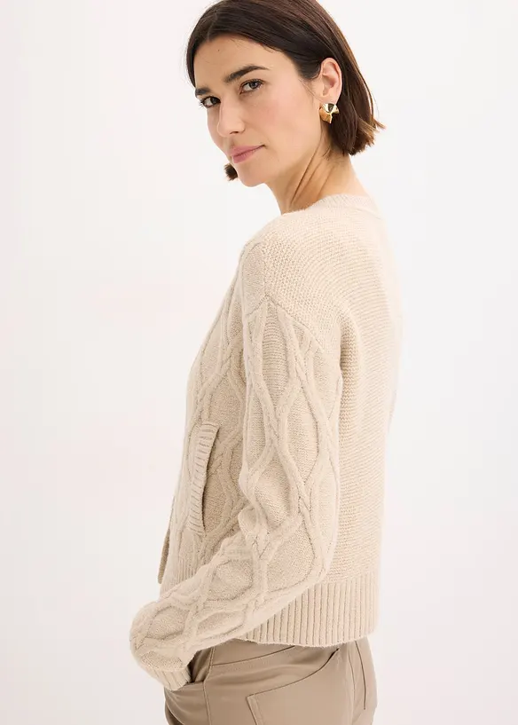 Grovstrikket cardigan, bonprix