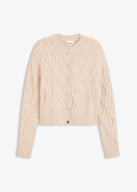 Grovstrikket cardigan, bonprix