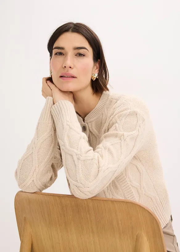 Grovstrikket cardigan, bonprix