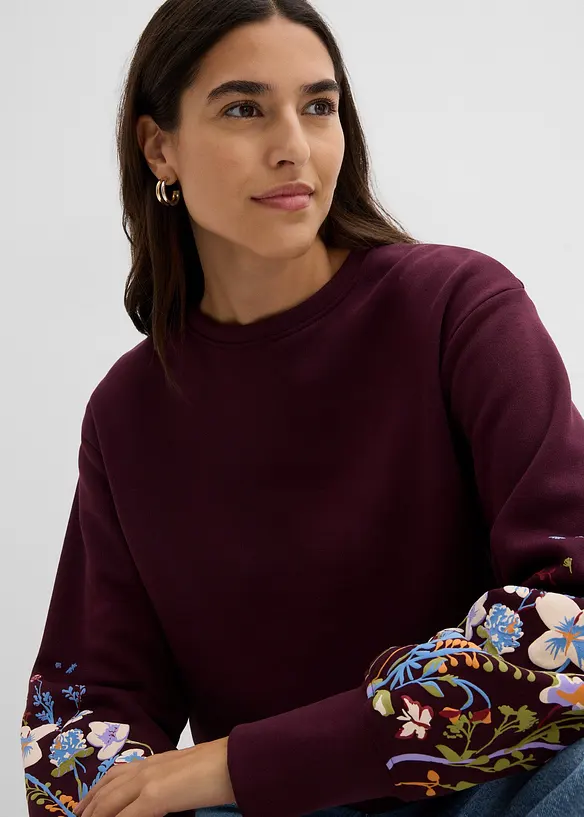 Sweatshirt i bomullsmiks, bonprix