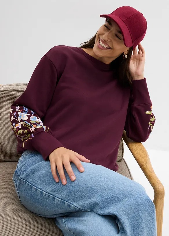 Sweatshirt i bomullsmiks, bonprix