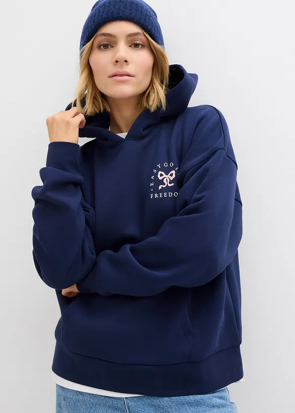 Oversized hettegenser i bomullsmiks, bonprix