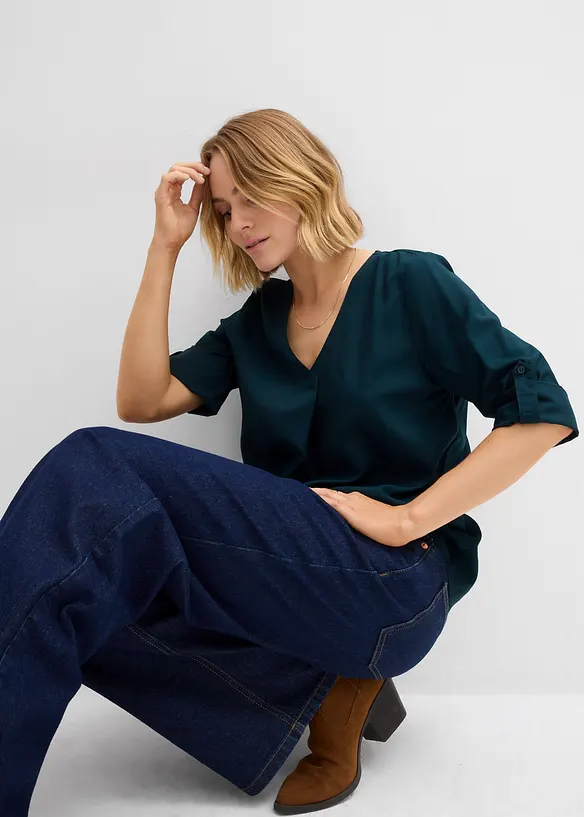 Slip on-bluse i lett viskose, bonprix