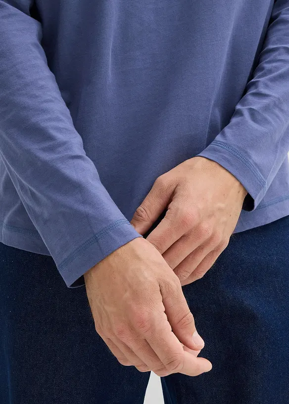 Langermet shirt i 100% økologisk bomull (2-pack), bonprix