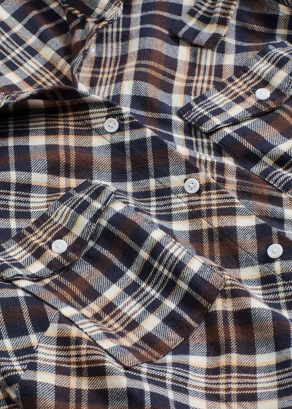 Skjortekjole av myk flanell, bonprix