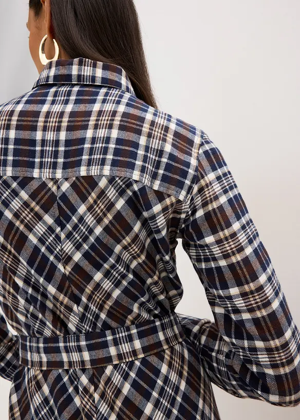 Skjortekjole av myk flanell, bonprix