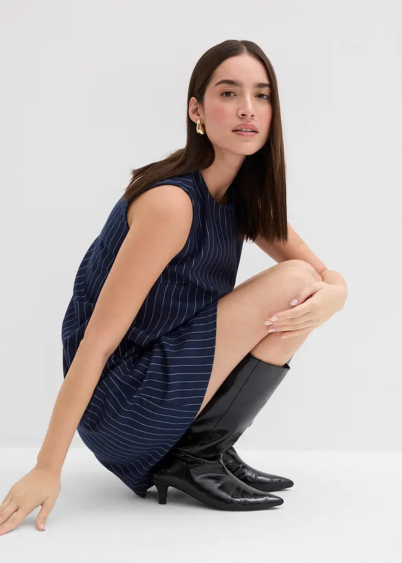 Minikjole i viskosemiks med pinstripes, bonprix