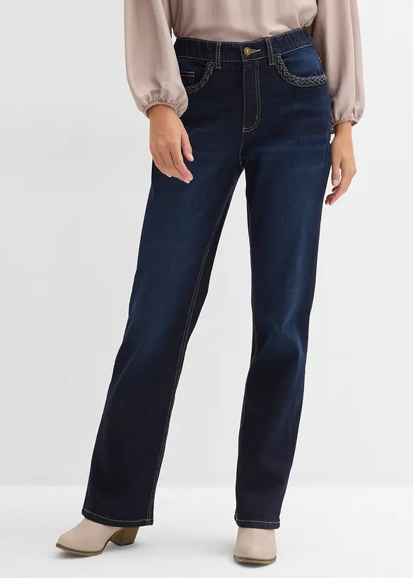Straight Jeans High Waist med lommedetaljer, bonprix